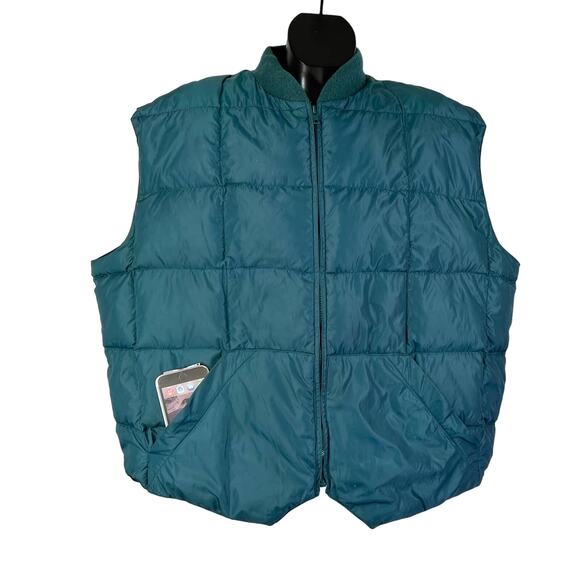 Cabela’s Down Puffer Quilted Vest Men's Nylon Teal Hunting Winter Streetwear - Picture 1 of 7